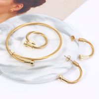 Fashion Irregular Stainless Steel Rings Bracelets Necklace 1 Piece 1 Pair main image 5