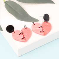 1 Pair Fashion Heart Shape Arylic Drop Earrings main image 5