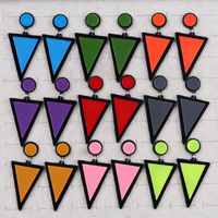 1 Pair Fashion Triangle Round Arylic Patchwork Women's Drop Earrings main image 1