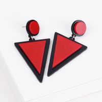 1 Pair Fashion Triangle Round Arylic Patchwork Women's Drop Earrings sku image 2