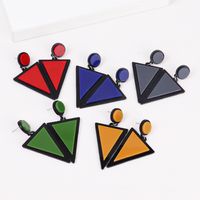 1 Pair Fashion Triangle Round Arylic Patchwork Women's Drop Earrings main image 3