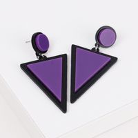 1 Pair Fashion Triangle Round Arylic Patchwork Women's Drop Earrings sku image 5