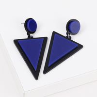 1 Pair Fashion Triangle Round Arylic Patchwork Women's Drop Earrings sku image 9