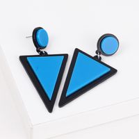 1 Pair Fashion Triangle Round Arylic Patchwork Women's Drop Earrings sku image 10
