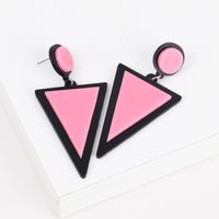 1 Pair Fashion Triangle Round Arylic Patchwork Women's Drop Earrings sku image 4