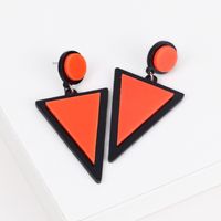 1 Pair Fashion Triangle Round Arylic Patchwork Women's Drop Earrings sku image 13