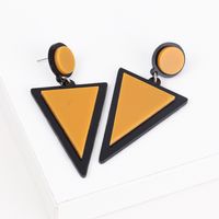 1 Pair Fashion Triangle Round Arylic Patchwork Women's Drop Earrings sku image 12