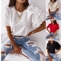 Women's T-shirt Short Sleeve T-shirts Patchwork Fashion Solid Color main image 1
