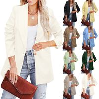 Fashion Solid Color Polyester Patchwork Temperament Professional Slim Suit Jacket main image 3