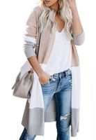 Women's Fashion Solid Color Patchwork Placket Coat Knitted Coat main image 4