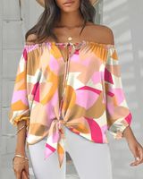 Women's Blouse Long Sleeve Blouses Patchwork Fashion Printing main image 3