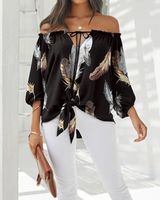 Women's Blouse Long Sleeve Blouses Patchwork Fashion Printing main image 4
