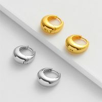 1 Pair Simple Style Classic Style Geometric Solid Color Plating 304 Stainless Steel K Gold Plated Rhodium Plated Ear Clip main image 3