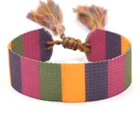 1 Piece Ethnic Style Stripe Plaid Polyester Embroidery Tassel Unisex Bracelets main image 2