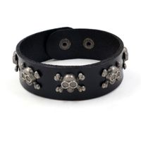 1 Pieza Moda Cráneo Cuero Sintético Aleación Hombres Brazalete main image 5