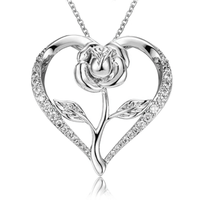 1 Pieza Moda Forma De Corazón Aleación Embutido Diamantes De Imitación Mujeres Collar Colgante sku image 4
