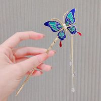 Retro Butterfly Metal Tassel Metal Beads Hairpin sku image 3