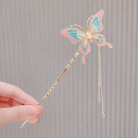 Retro Butterfly Metal Tassel Metal Beads Hairpin sku image 2
