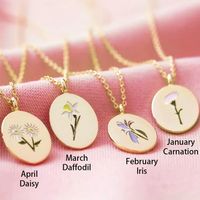 Fashion Oval Flower Stainless Steel Plating Pendant Necklace 1 Piece main image 3