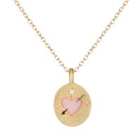 201 Stainless Steel 304 Stainless Steel Fashion Inlay Heart Shape Rose Pigeon Rhinestones Pendant Necklace main image 4