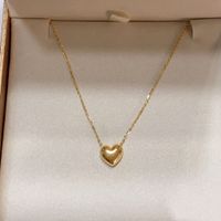 Lady Heart Shape Titanium Steel Plating Pendant Necklace 1 Piece sku image 2