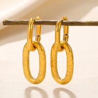 1 Paar Vintage-stil Einfacher Stil Einfarbig Asymmetrisch Überzug Rostfreier Stahl 18 Karat Vergoldet Ohrringe main image 9