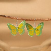 1 Pair Simple Style Butterfly Printing Painted Pu Leather Drop Earrings sku image 4