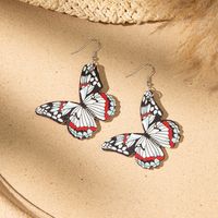 1 Pair Simple Style Butterfly Printing Painted Pu Leather Drop Earrings main image 9