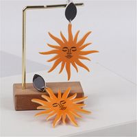 1 Pair Simple Style Sun Printing Arylic Drop Earrings main image 5