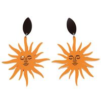 1 Pair Simple Style Sun Printing Arylic Drop Earrings main image 2