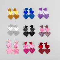1 Pair Simple Style Heart Shape Arylic Drop Earrings main image 1