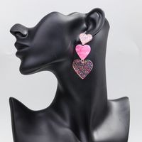 1 Pair Simple Style Heart Shape Arylic Drop Earrings main image 4