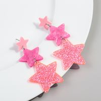 1 Pair Simple Style Heart Shape Arylic Drop Earrings sku image 2