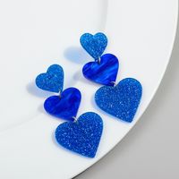 1 Pair Simple Style Heart Shape Arylic Drop Earrings sku image 3