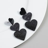 1 Pair Simple Style Heart Shape Arylic Drop Earrings sku image 5