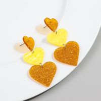 1 Pair Simple Style Heart Shape Arylic Drop Earrings sku image 6