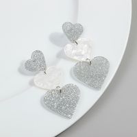 1 Pair Simple Style Heart Shape Arylic Drop Earrings sku image 8