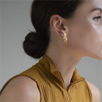 Edelstahl 304 18 Karat Vergoldet Einfacher Stil Polieren Überzug Sonne Ohrringe Halskette main image 3