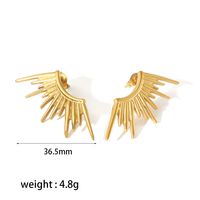 Edelstahl 304 18 Karat Vergoldet Einfacher Stil Polieren Überzug Sonne Ohrringe Halskette main image 6
