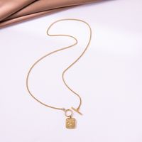 Vintage Style Rose Stainless Steel Plating 18k Gold Plated Pendant Necklace main image 4