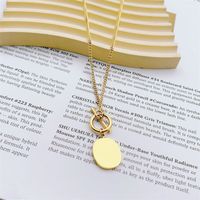 Vintage Style Rose Stainless Steel Plating 18k Gold Plated Pendant Necklace main image 3