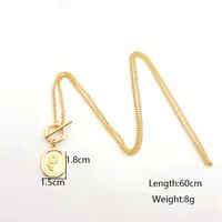 Vintage Style Rose Stainless Steel Plating 18k Gold Plated Pendant Necklace main image 8