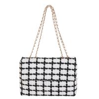 Women's Braid Solid Color Vintage Style Square Magnetic Buckle Crossbody Bag sku image 1