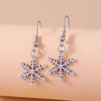 1 Pair Casual Streetwear Christmas Tree Snowflake Zinc Alloy Drop Earrings sku image 7