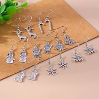 1 Pair Casual Streetwear Christmas Tree Snowflake Zinc Alloy Drop Earrings main image 9