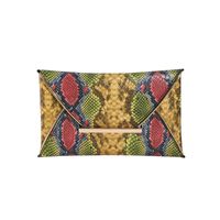 Femmes Toutes Les Saisons Faux Cuir Bloc De Couleur Style Vintage Carré Boucle Magnétique Pochette sku image 2