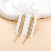 1 Pair Classic Style Solid Color Tassel Alloy Drop Earrings main image 3