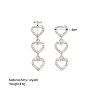 1 Pair Simple Style Heart Shape Inlay Alloy Zircon Drop Earrings main image 5