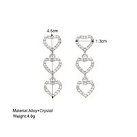 1 Paire Style Simple Forme De Cœur Incruster Alliage Zircon Boucles D'oreilles main image 5