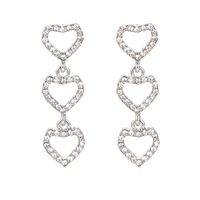 1 Paire Style Simple Forme De Cœur Incruster Alliage Zircon Boucles D'oreilles main image 2